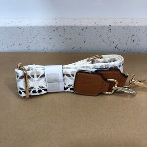 White and Brown Adjustable Strap with Gold Hardware